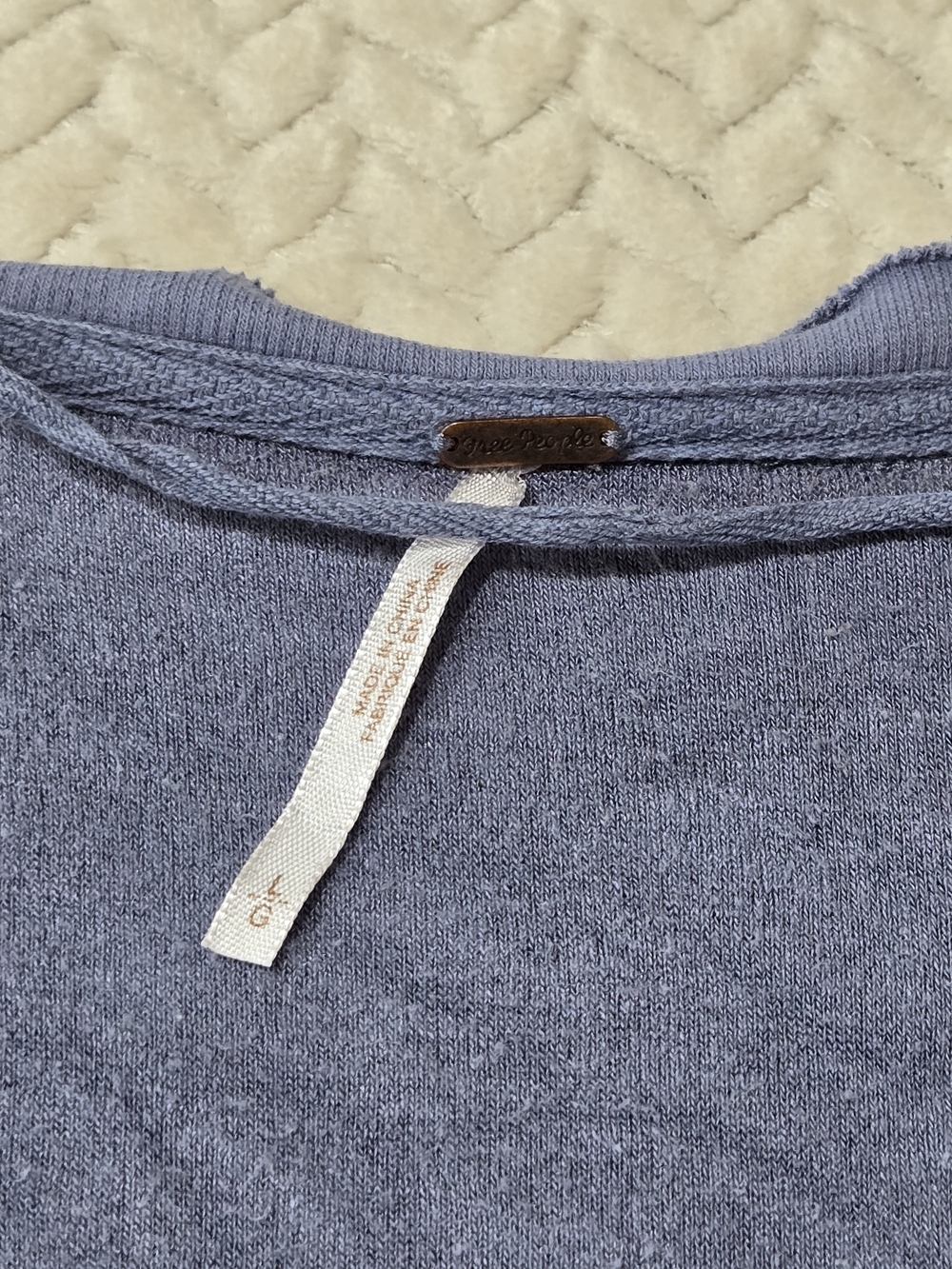 Free People Take It Off Sz Large Blue Oversized Soft Pullover Sweater Slouchy - Picture 2 of 7